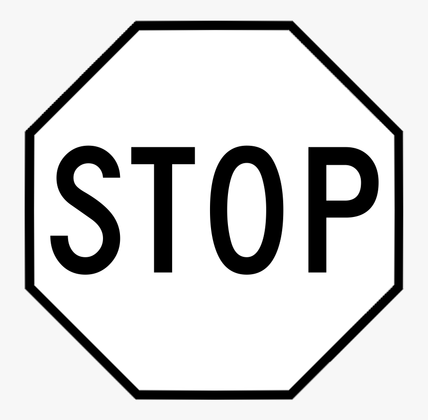 Stop Sign Clip Art Black - Stop Sign, HD Png Download, Free Download