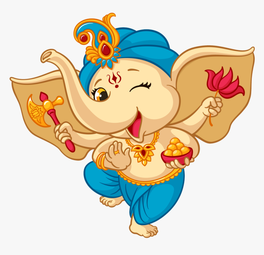 Ganesh Vector Dancing - Ganesha Cartoon Drawing, HD Png Download, Free Download