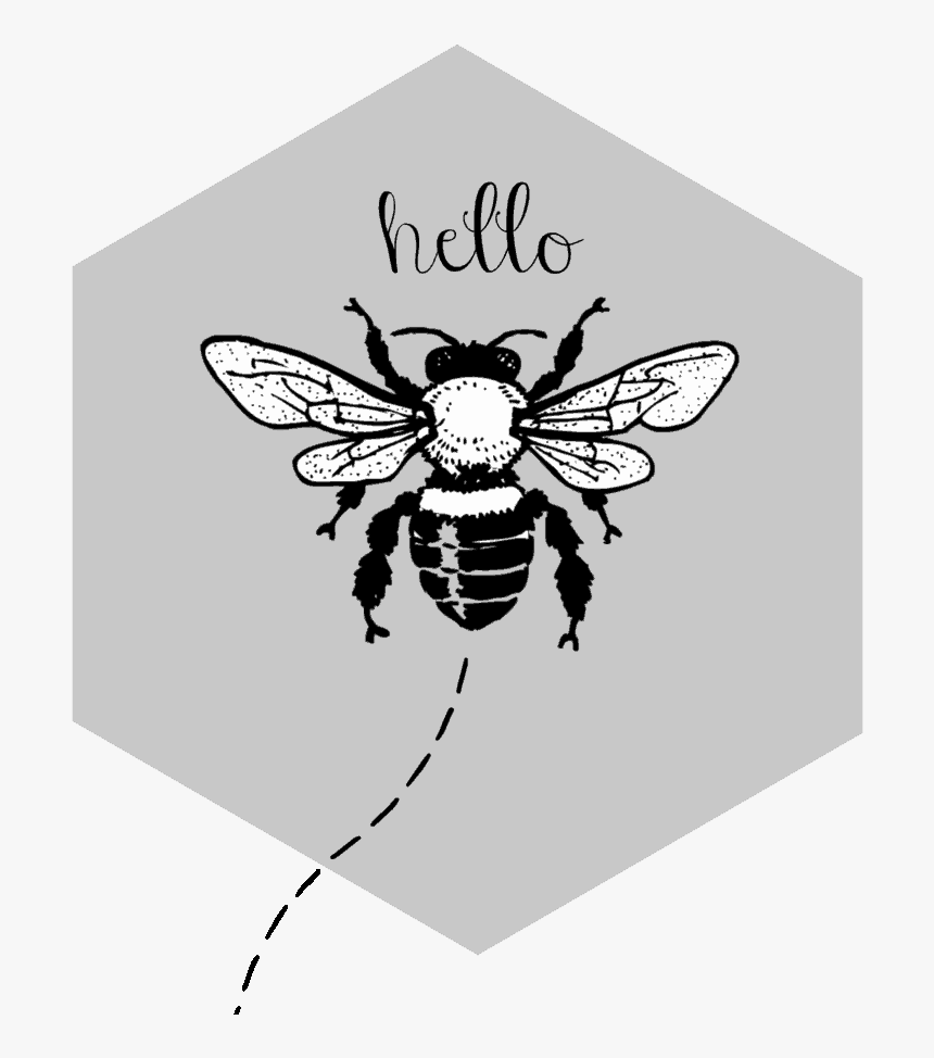 Hello-bee - Clip Art Bee Black And White, HD Png Download, Free Download