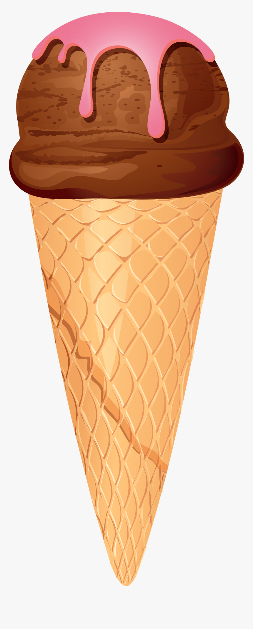 Chocolate Ice Cream Cone Png Clip Art - Ice Cream Cone Png, Transparent Png, Free Download