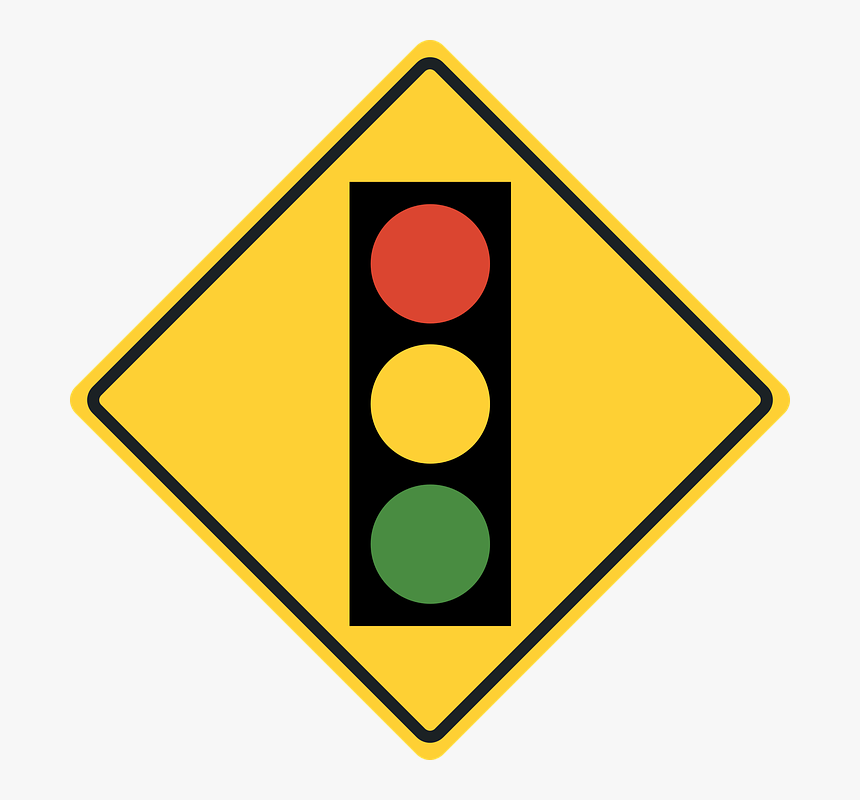 Road Sign Traffic Light Png Photo - Traffic Signal Ahead Sign, Transparent Png, Free Download