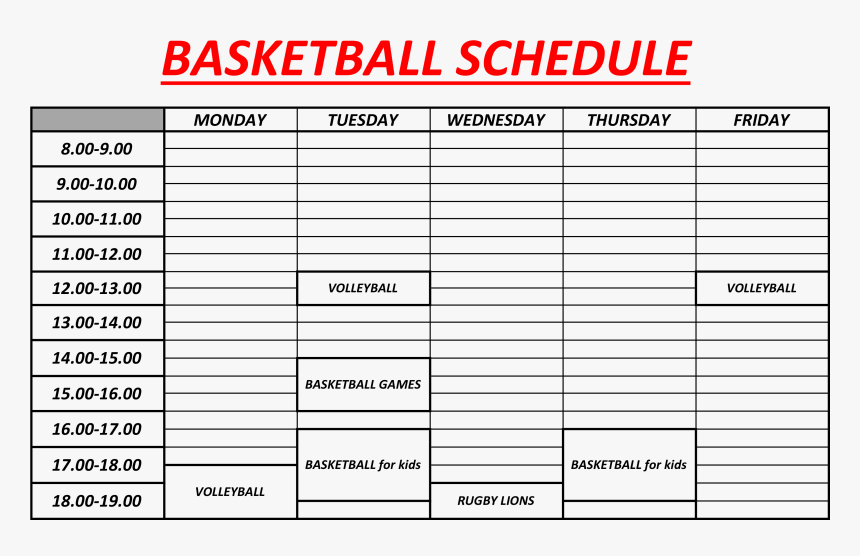 Basketball Court Schedule, HD Png Download, Free Download