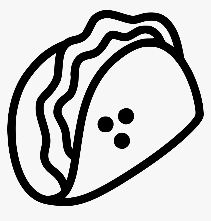 Taco - Black And White Taco Png, Transparent Png - kindpng.
