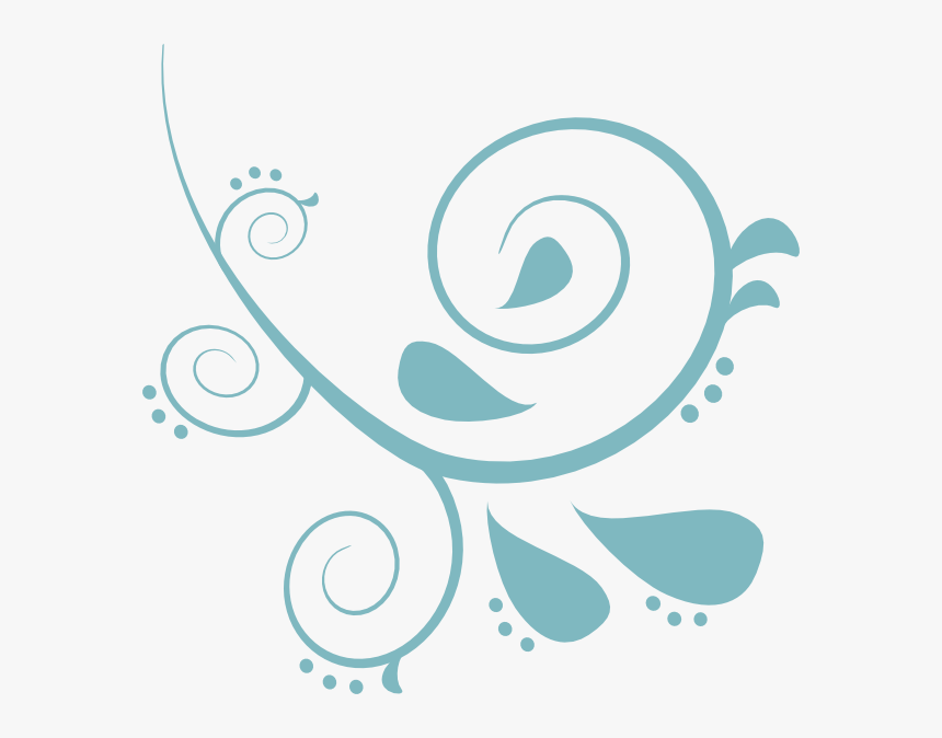 Blue Swirl Svg Clip Arts - Floral Swirl Vector Png, Transparent Png, Free Download