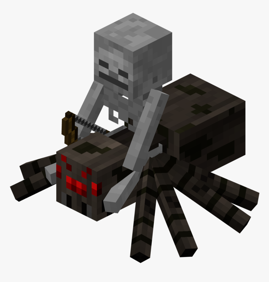 Minecraft Skeleton Png - Minecraft Spider Jockey Png, Transparent Png, Free Download