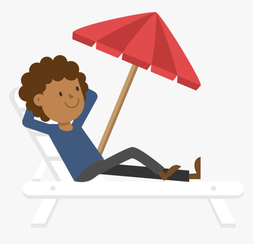 Black Man Relaxing On The Beach Cartoon Vector - Relaxing On Beach Cartoon, HD Png Download, Free Download