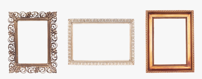 Frame, Carved, Gold, Baguette, Filigreed, Ornament - Picture Frame, HD Png Download, Free Download