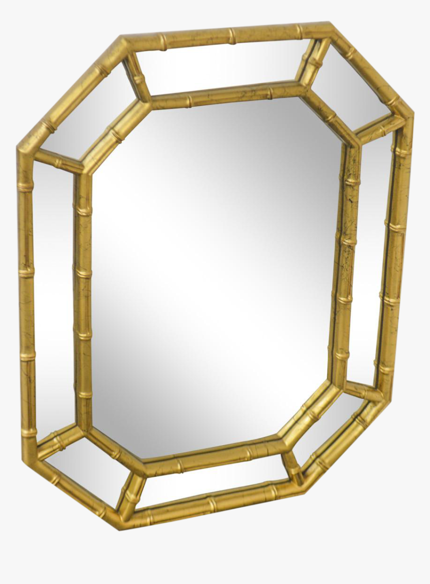 Faux Bamboo Vintage Gold Frame Wall Mirror Chairish - Architecture, HD Png Download, Free Download