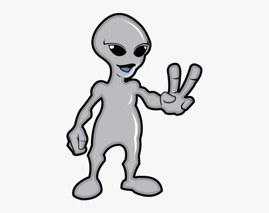 Alien Clipart Peace Sign - Peace Sign Two Finger Cartoon, HD Png Download, Free Download