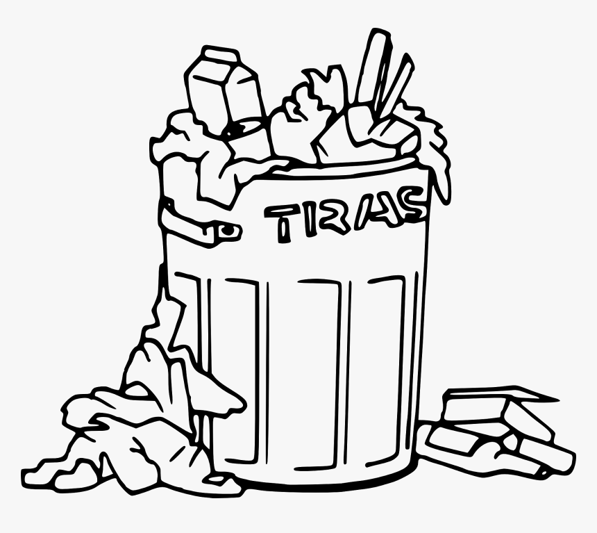Trash Can Garbage Free Picture - Trash Can Clipart Black And White, HD Png ...