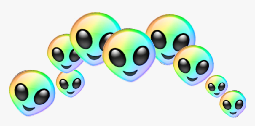 Aesthetic Vaporwave 90s 80s Rainbow Alien Crown Aliencr - Alien Emoji Crown Png, Transparent Png, Free Download