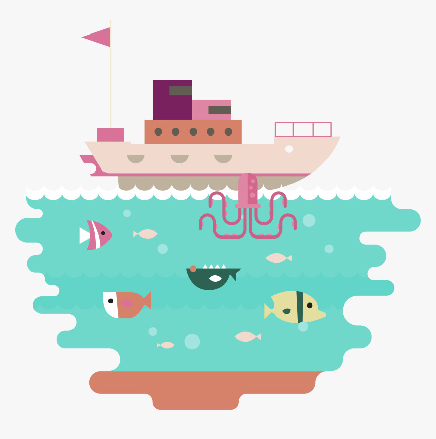 Sea Ocean Euclidean Vector Illustration - Clip Art, HD Png Download, Free Download
