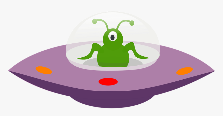 Spaceship, Alien, Saucer, Cartoon, Space, Science, - Ufo Cartoon Alien, HD Png Download, Free Download
