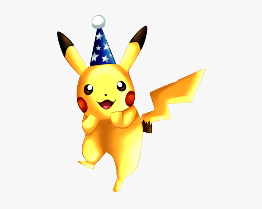 Pikachu Wearing A Party Hat , Png Download - Pikachu Wearing Birthday Hat, Transparent Png, Free Download