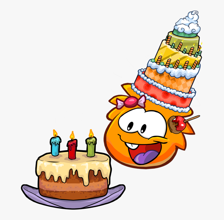 Happy Birthday Orange Puffle - Club Penguin Birthday Puffle, HD Png Download, Free Download