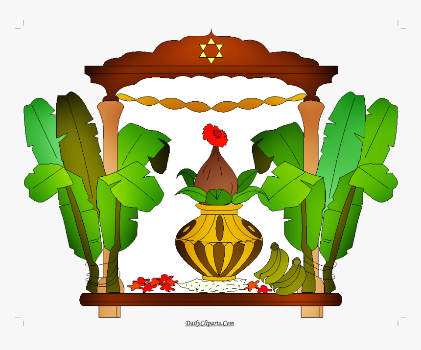 Wedding Kalash Banana Leaves Mandap Clipart Daily Cliparts - Wedding Banana Tree Art, HD Png Download, Free Download