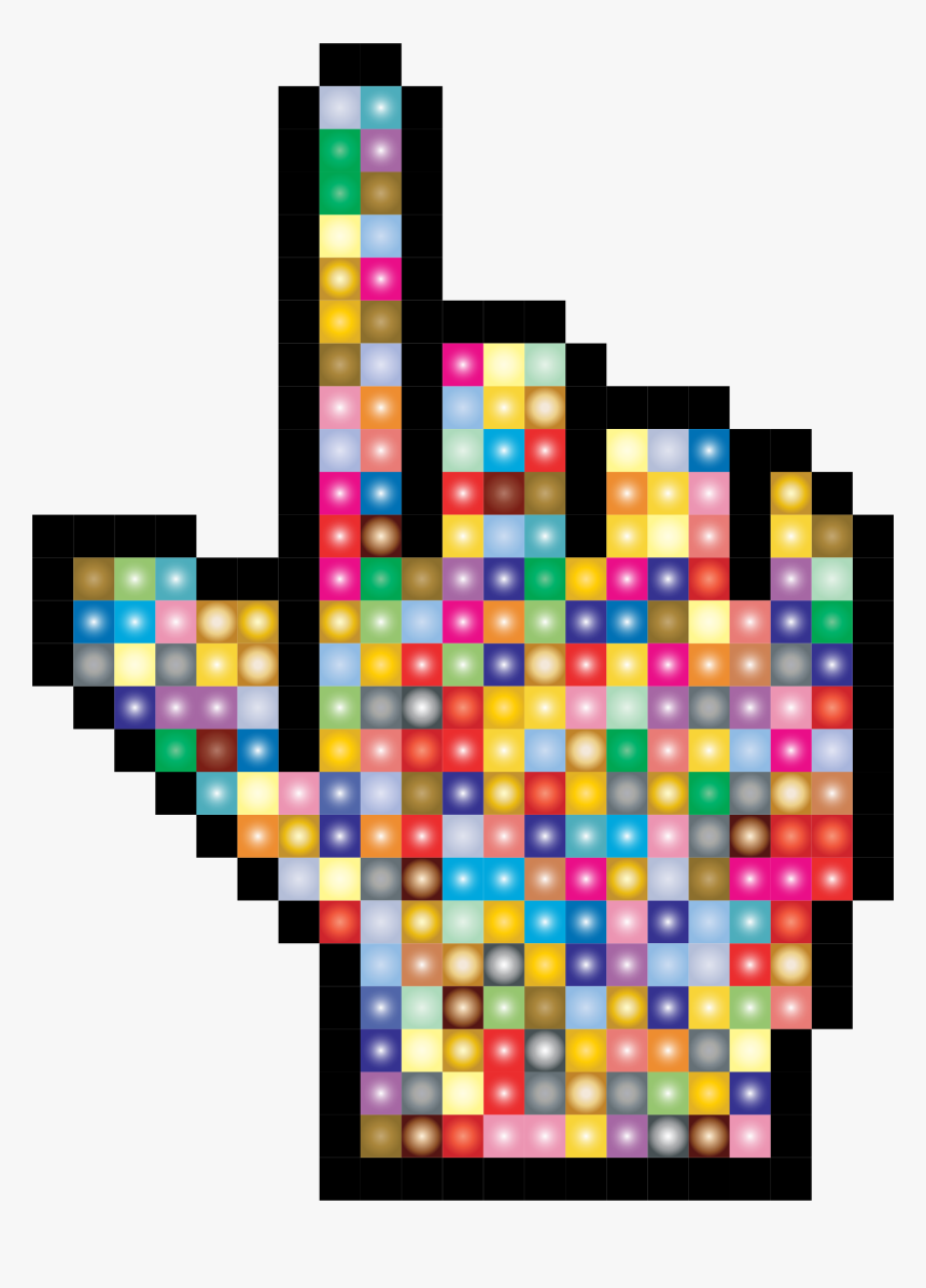 Prismatic Hand Cursor Pointer Grid 2 Clip Arts - Mouse Pointer Png, Transparent Png, Free Download