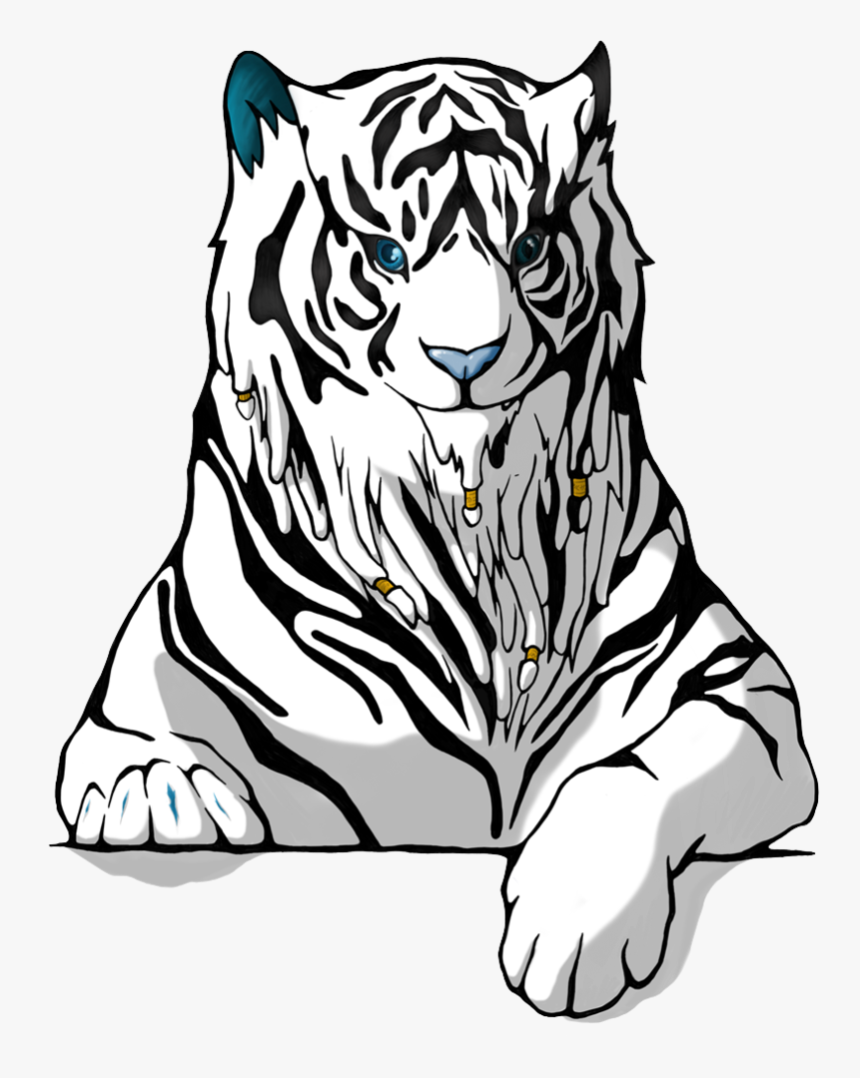 Transparent White Tiger Clipart - White Tiger Art Transparent, HD Png Download, Free Download