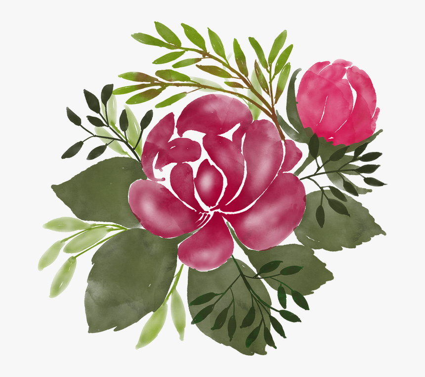 Watercolour Flowers, Watercolor, Flower, Painting - Common Peony, HD Png Download, Free Download