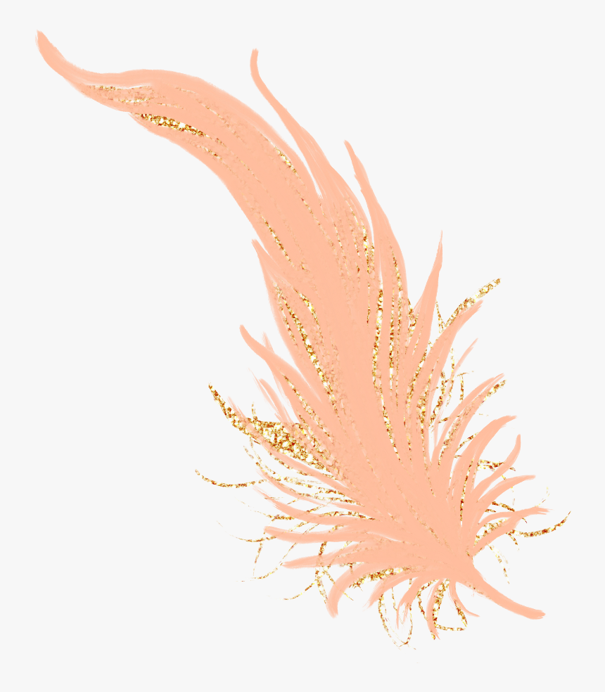 Clip Art Glitter Feathers - Pink Gold Feather Png, Transparent Png, Free Download