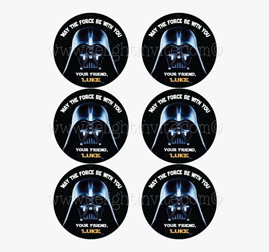 Darth Vader Star Wars Birthday Sticker Tag - Star Wars The Force Unleashed, HD Png Download, Free Download