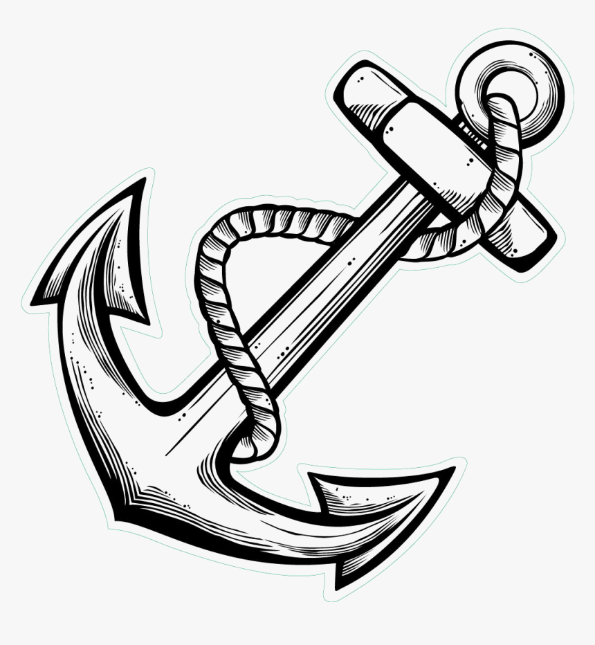 Anchor Png Free Pic - Anchor Tattoo Drawing, Transparent Png, Free Download