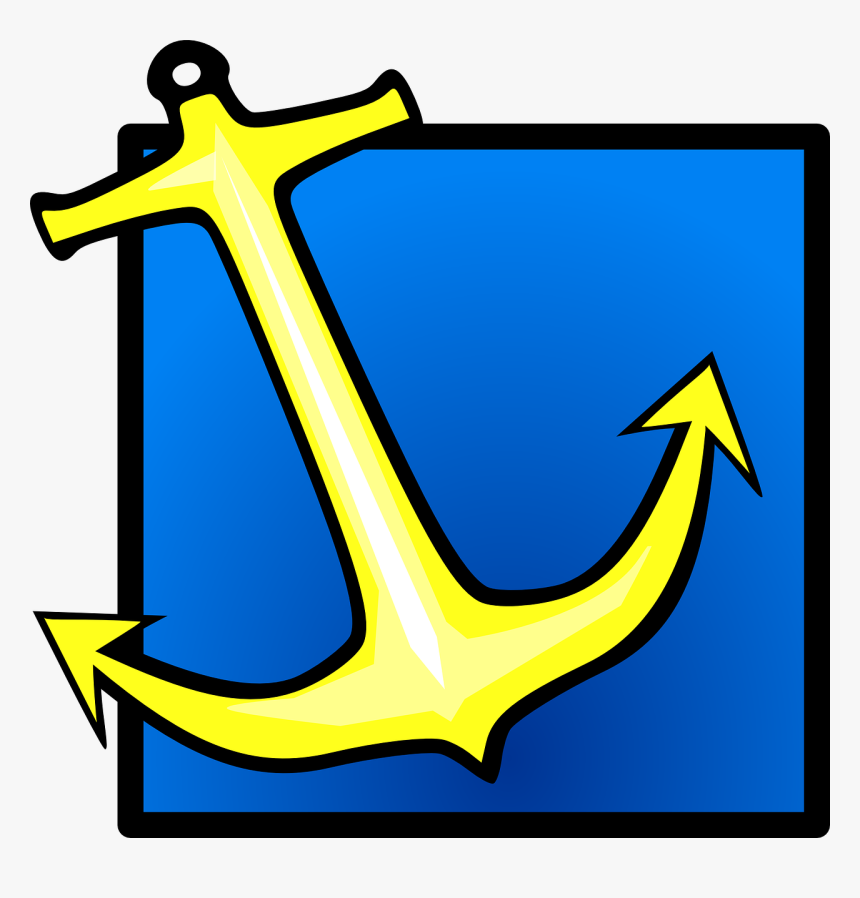 Yellow Anchor Blue Background Svg Clip Arts - Anchor Yellow And Blue, HD Png Download, Free Download