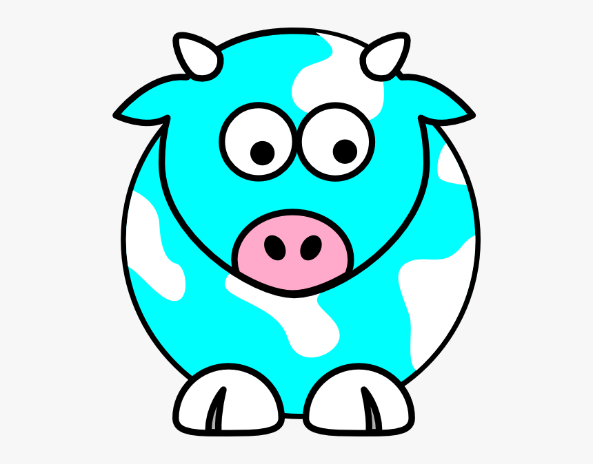 Cow Clipart Blue - Cow Clipart Black And White, HD Png Download, Free Download