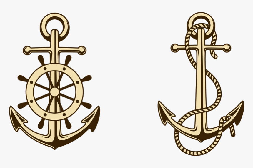 Ship Wheel Paper Anchor Ships Clip Art And Transparent - Ship Wheel And Anchor, HD Png Download, Free Download