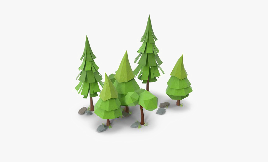 Forest Png No Background - Low Poly Pine Tree, Transparent Png, Free Download
