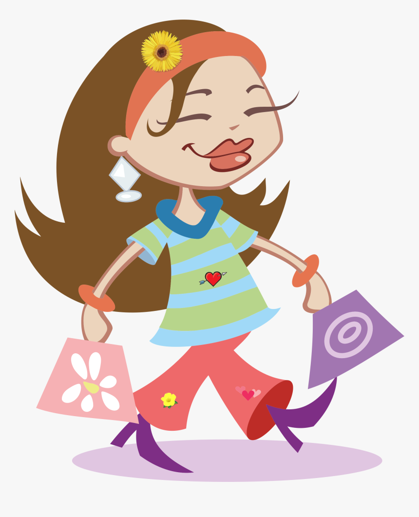 Happy Shopping Girl Clip Arts - Transparent Background Shopping Clipart, HD Png Download, Free Download