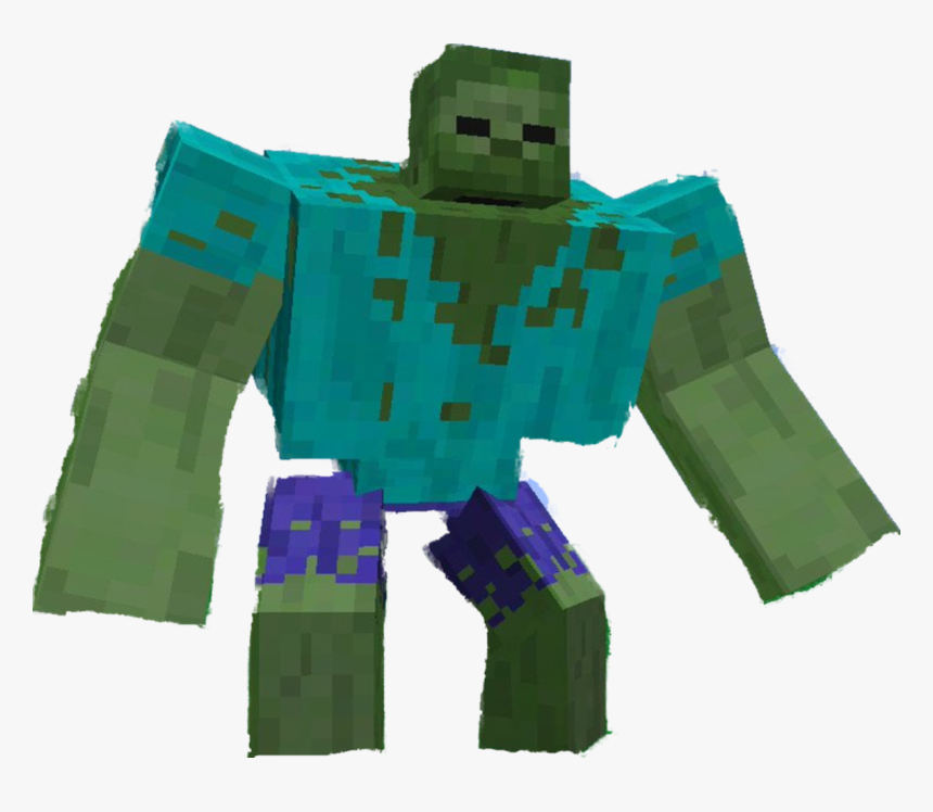 Minecraft Zombie Png Jpg Library Library - Big Zombie In Minecraft, Transparent Png, Free Download