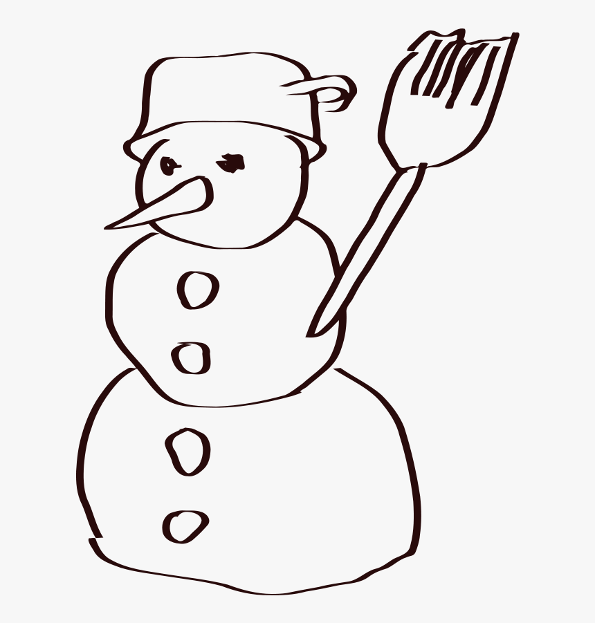 Snowman Sketch - Snowman Line Art, HD Png Download, Free Download