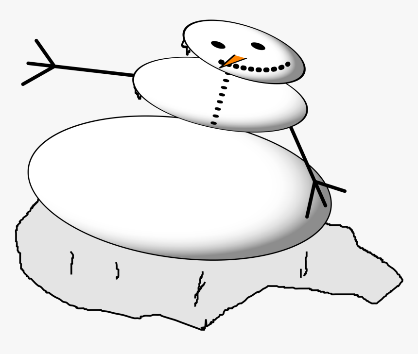 A Melting Snowman - Cartoon, HD Png Download, Free Download