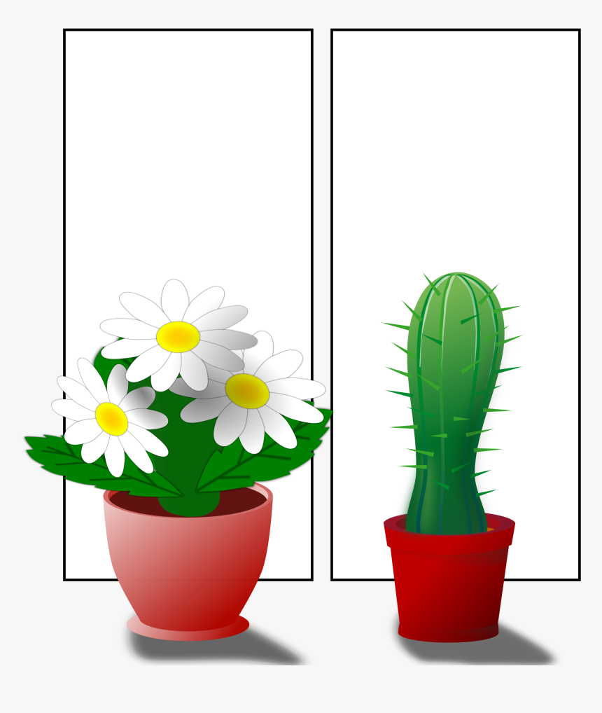Window With Plants Clip Arts - Window Clipart, HD Png Download, Free Download