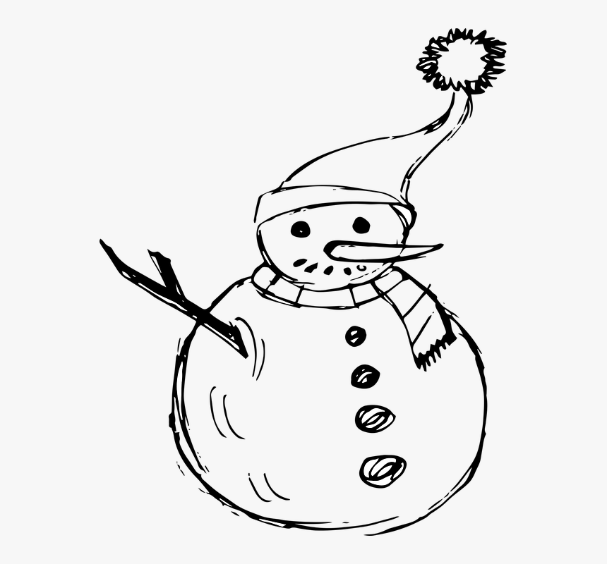 Transparent Cute Snowman Png - Snowman Sketch, Png Download, Free Download