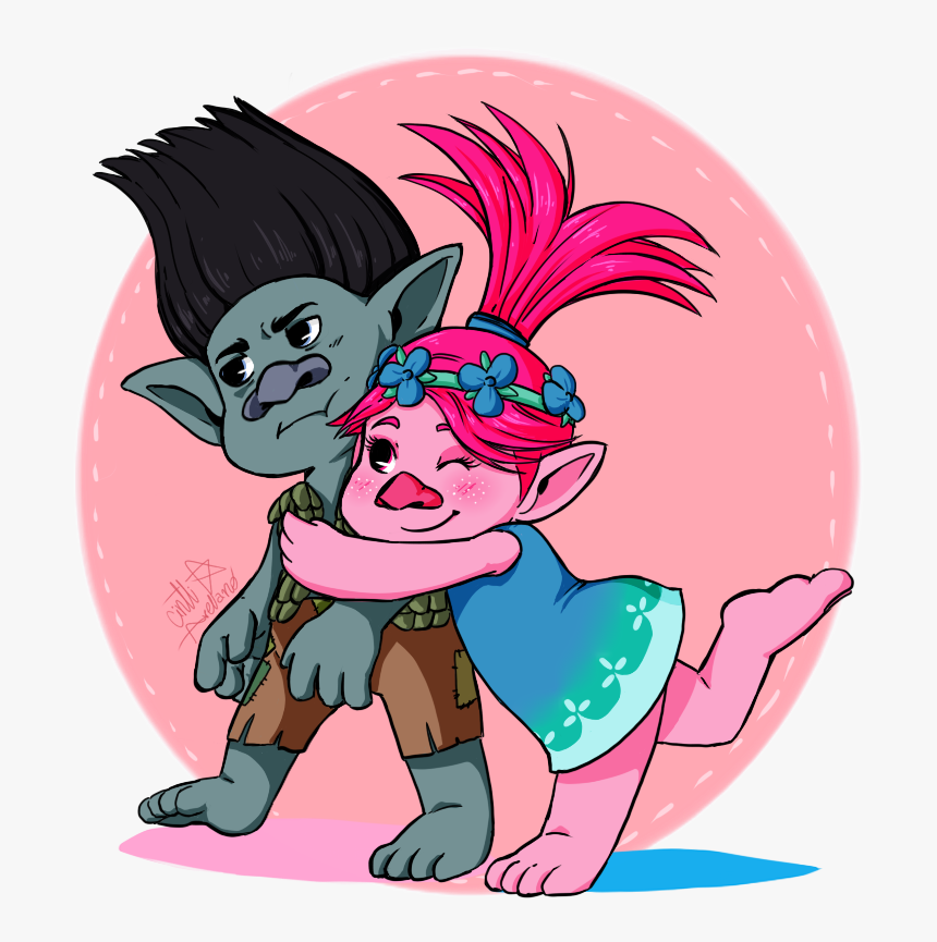 Collection Of Free Trolls Drawing Branch Download On - Trolls Branch And Poppy Love, HD Png Download, Free Download
