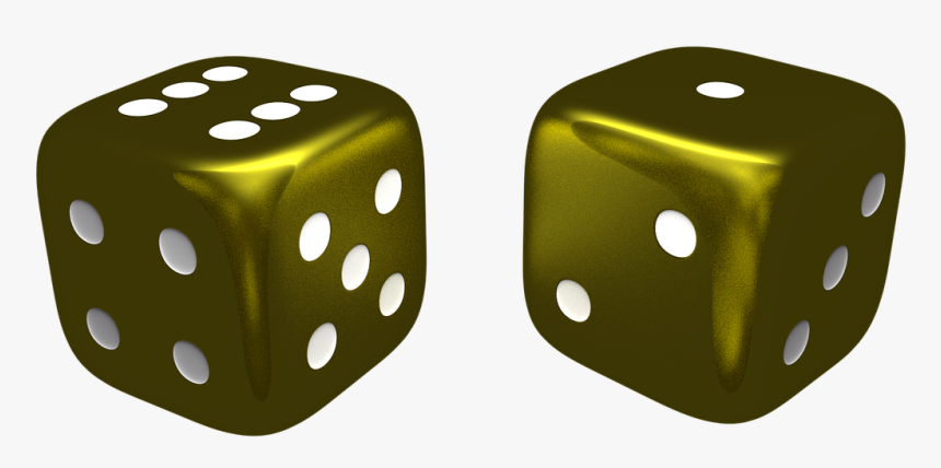 Dice, Double, Golden, White, 3d, Rendered, Layered - 多角 的 な 視点, HD Png Download, Free Download