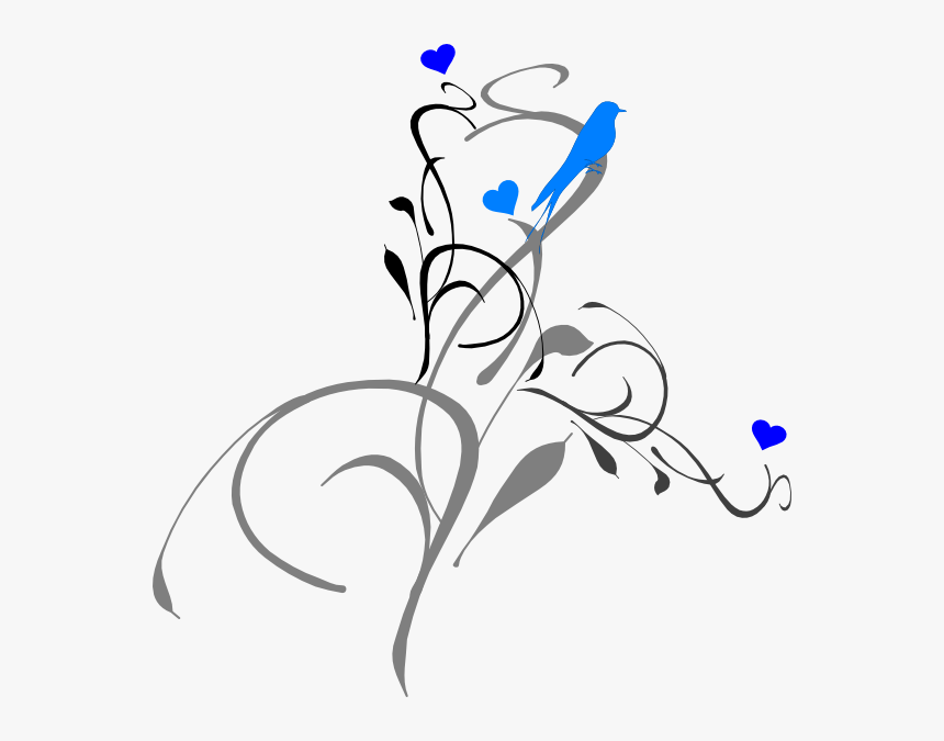 Blue Bird On A Vine Svg Clip Arts - Vine Clip Art, HD Png Download, Free Download