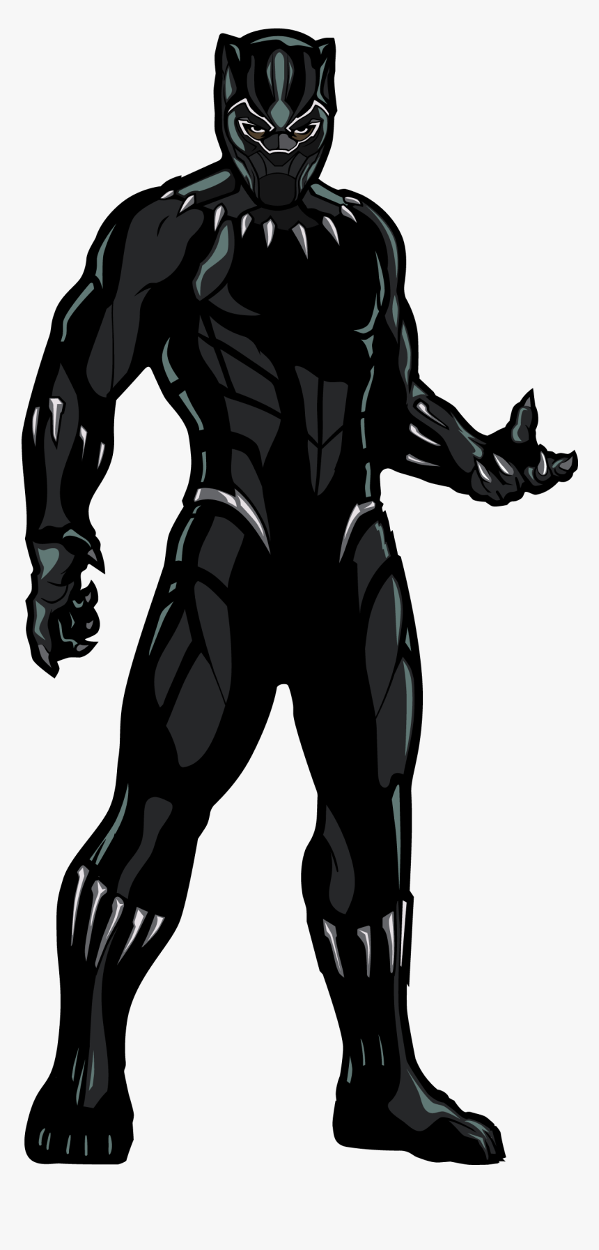 Cartoon Black Panther Superhero, HD Png Download - kindpng