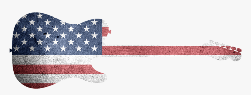 Guitar, American, Flag, Usa, Music - Us Flag Guitar Transparent, HD Png Download, Free Download