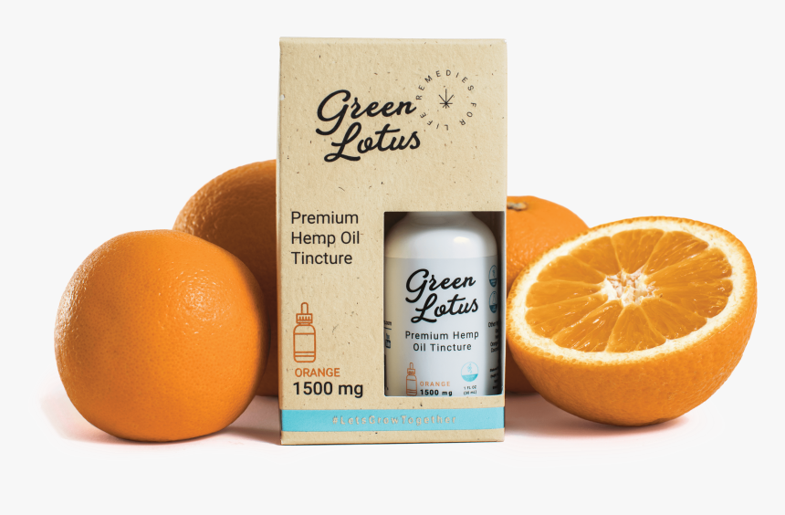 Green Lotus Hemp Product Tincture Orange Fruit, HD Png Download, Free Download