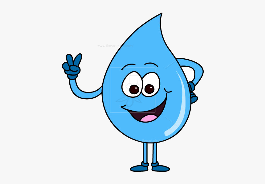 Water Drop Cartoon Free Vectors Illustrations Graphics - Cartoon Water Droplet Clipart, HD Png Download, Free Download