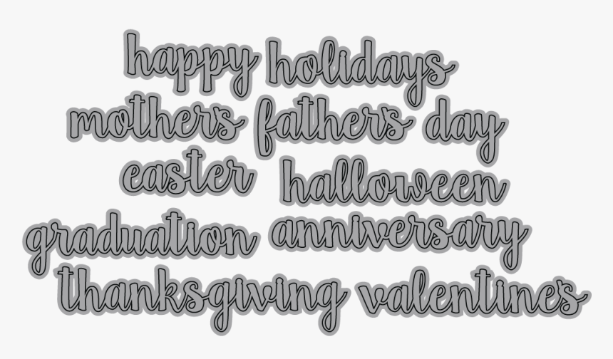 Die Set - Words 3 - Happy Holidays - Calligraphy, HD Png Download, Free Download