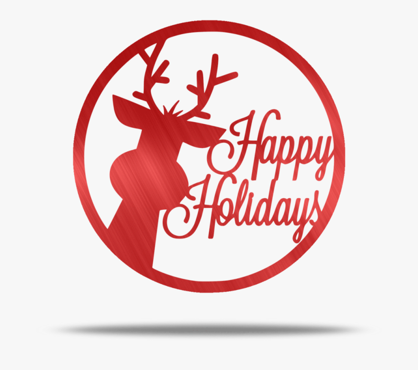 Happy Holidays Reindeer Steel Wall Sign - Design, HD Png Download, Free Download