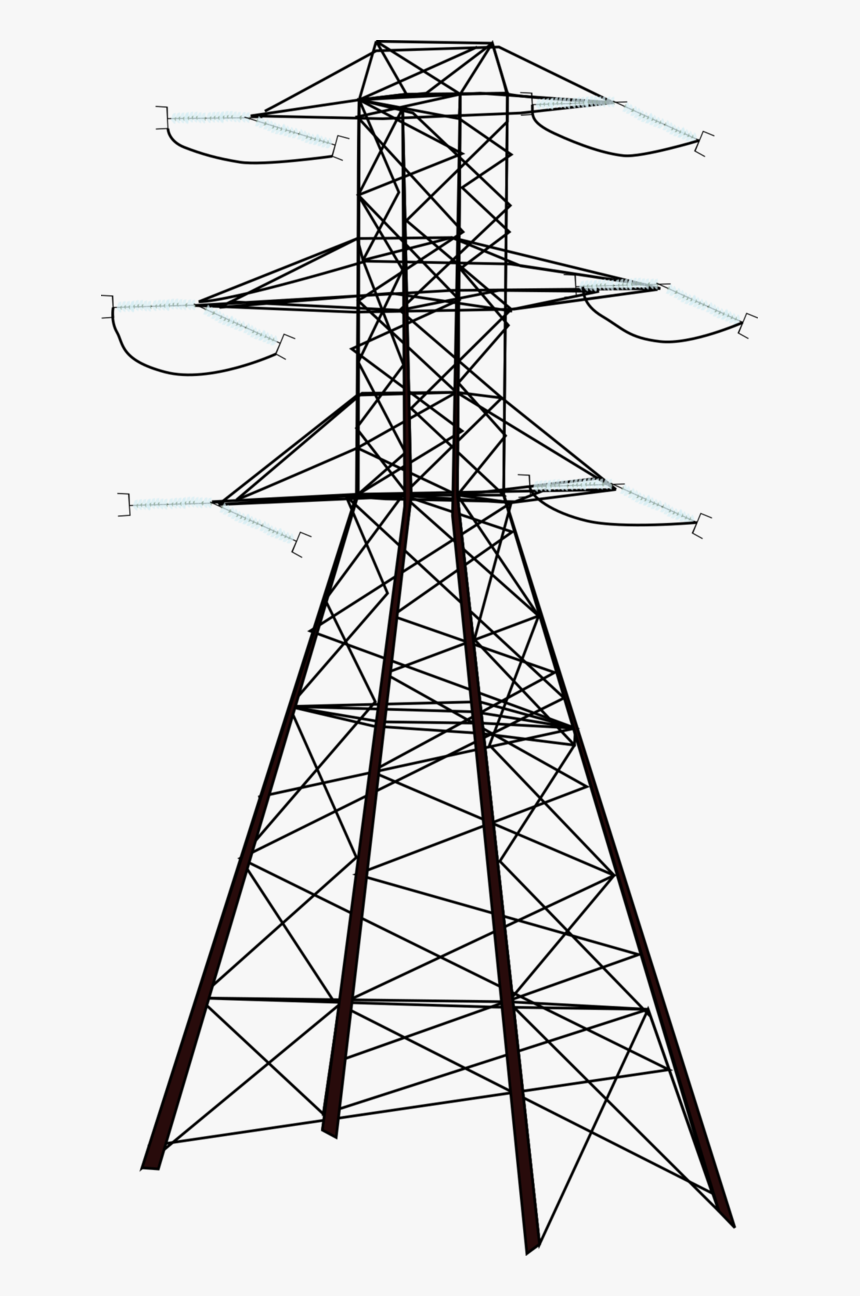 Wire Electric Power Electricity High Potential Overhead - High Tension Wire Drawing, HD Png Download, Free Download