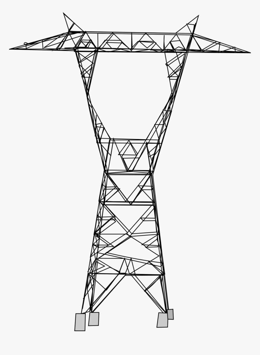 Electric Power Transmission Line High Overhead Voltage - Electrical Tower Logo Png, Transparent Png, Free Download