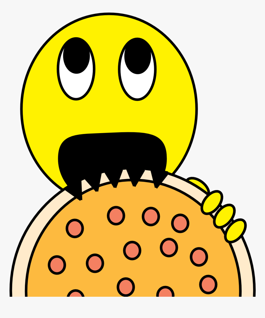 Pizza Thrusted Into Smiley"s Mouth - Smiley Face Cartoon, HD Png Download, Free Download
