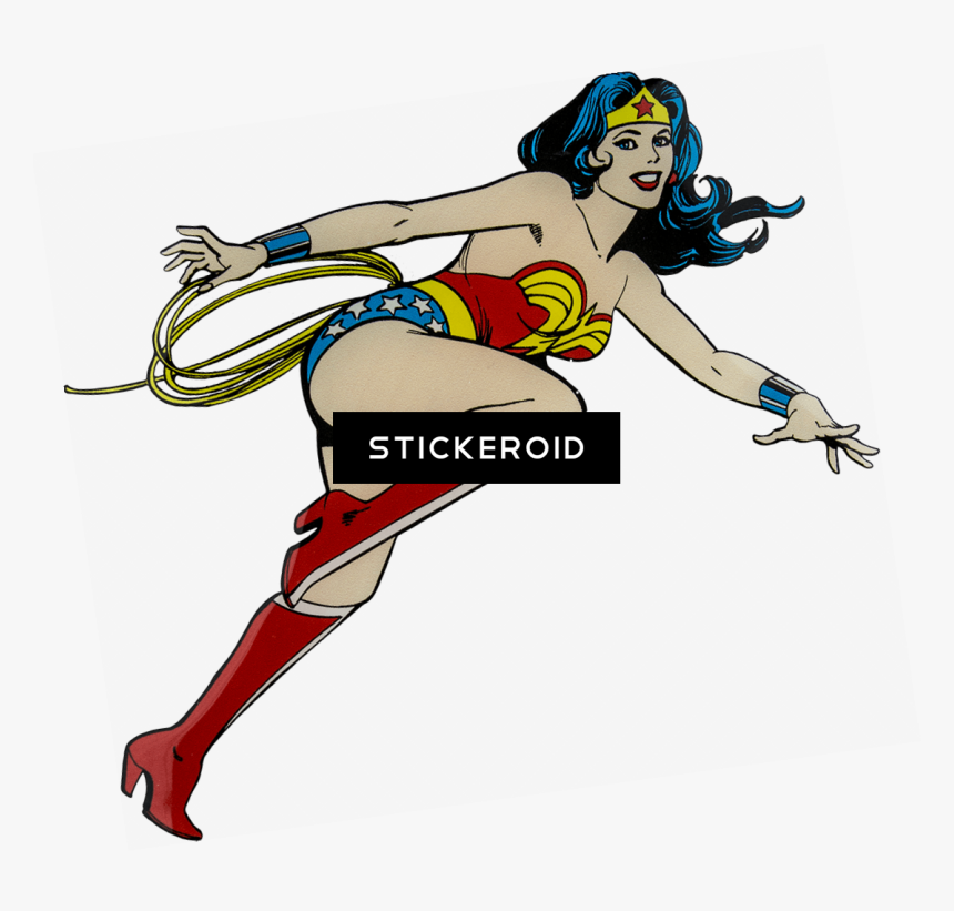 Transparent Woman Running Png - Cartoon Wonder Woman Flying, Png Download, Free Download