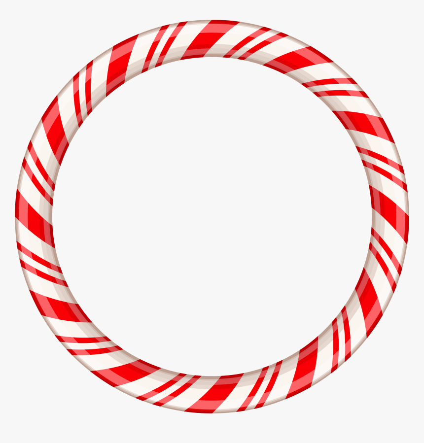Candy Cane Round Border Frame Transparent Clip Art, HD Png Download, Free Download